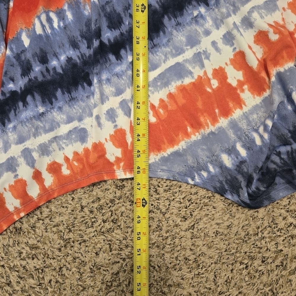 Nina Leonard Red And Blue Cinch Waist Sleeveless Maxi Dress Size 1X - Picture 9 of 15